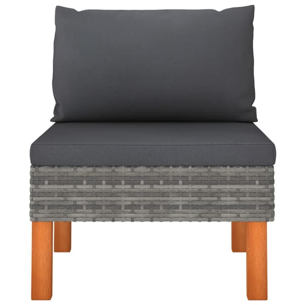 vidaXL Centersæder, sæt med 3, polyrattan og eukalyptustræ
