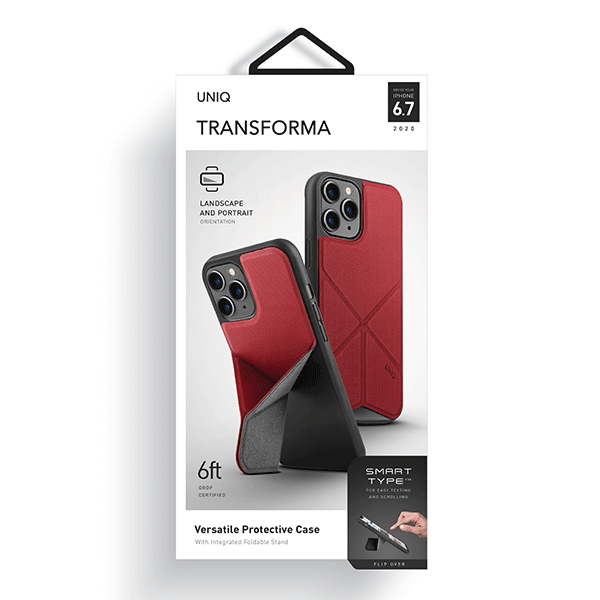UNIQ Transforma cover med stativ til iPhone 12 Pro Max, rød