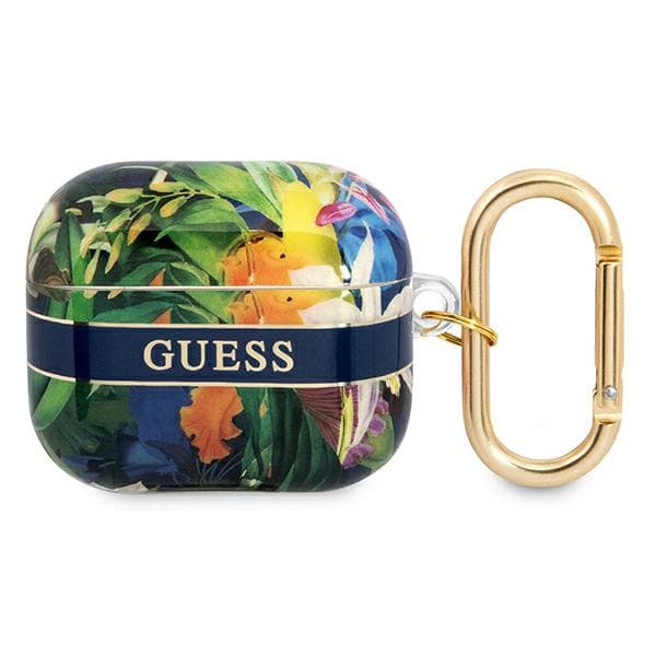 Guess Flower Strap Collection etui til AirPods 3, blå