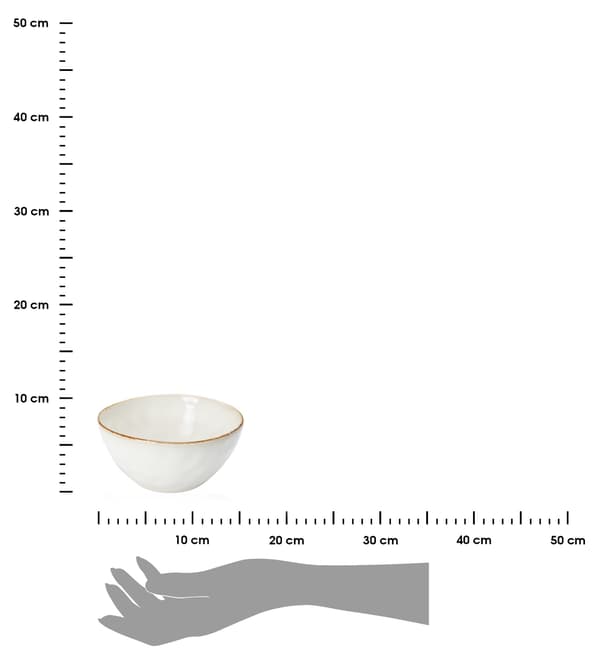 Hvid og brun bouillonskål