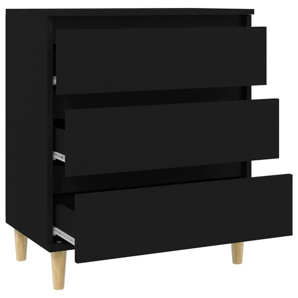 vidaXL kommode, sort, 60x35x70 cm, træbaseret materiale
