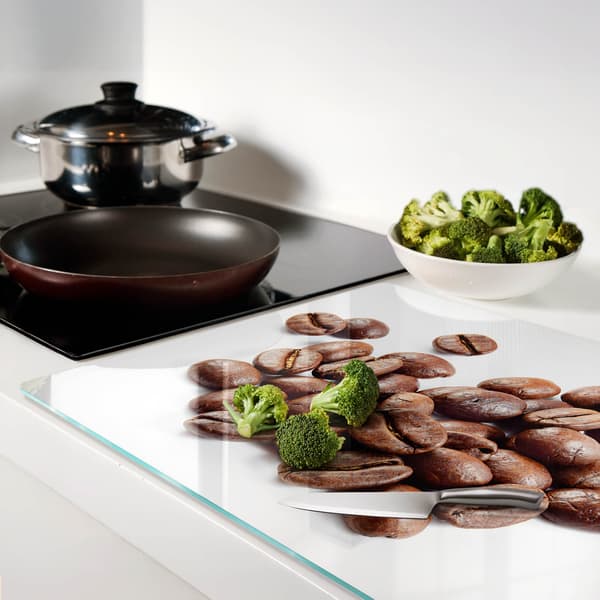 Dekorativ serveringsbricka i glas för snacks, kaffebönor, 80x52 cm