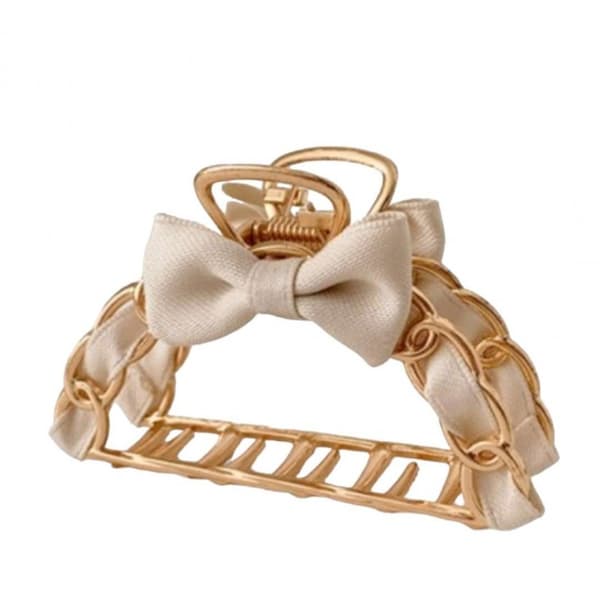 Hårspänne, metallspänne, sammanflätad rosett, XL 7,8 cm SP261K