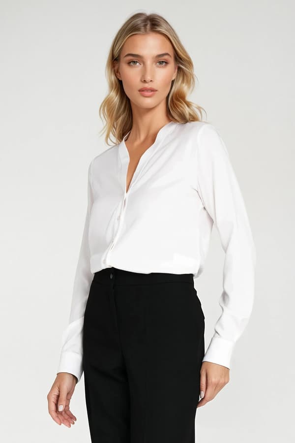 V-ringad blus - ecru 36