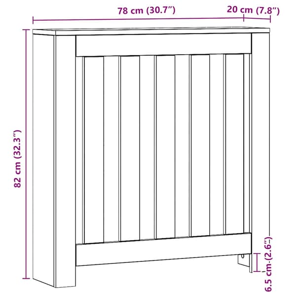 vidaXL Hantverksmässig ek-elementskydd 78x20x82 cm