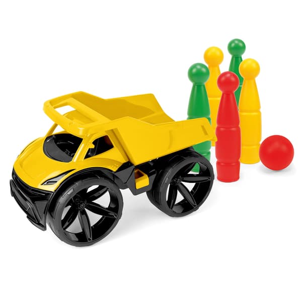 Maximus gul dumper + bowlingkäglor