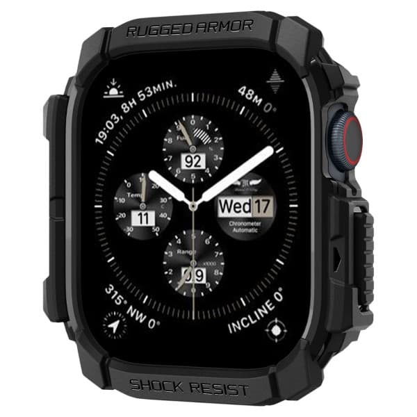 Spigen Rugged Armor-etui til Apple Watch 10 42 mm, sort