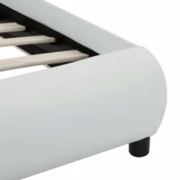 vidaXL Sängram med LED vit konstläder 90 x 200 cm