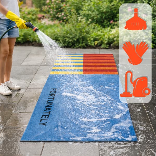 [paczb] Tæppe 60x180cm Moderne Vinyl Loop Måtte D28867