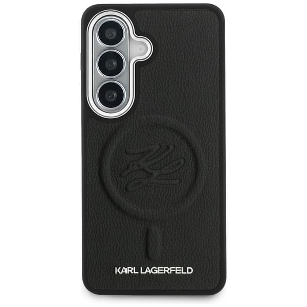 Karl Lagerfeld MagSafe-etui med prægede initialer og ring til Galaxy S26+, sort