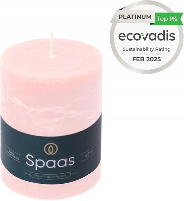 Spaas Rustikt Bloklys 80/110 mm 65 timer, Lyserød, Lille