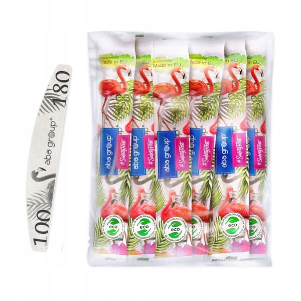 Aba Group SÄKER FÖRPACKNING Halvmånefil 100/180 Slim - Flamingo, 25 stycken