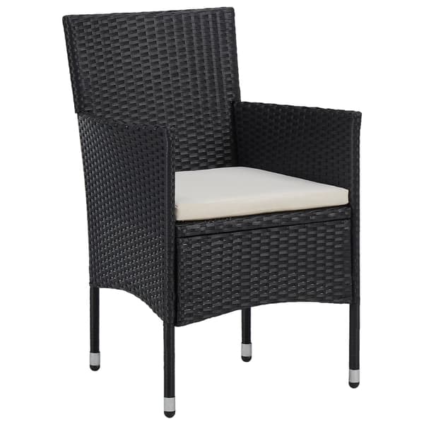 vidaXL havemøbelsæt i 3 dele i polyrattan, sort