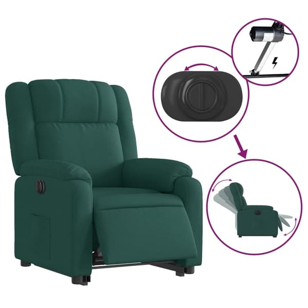 vidaXL Elektrisk lyftande massagefåtölj grön