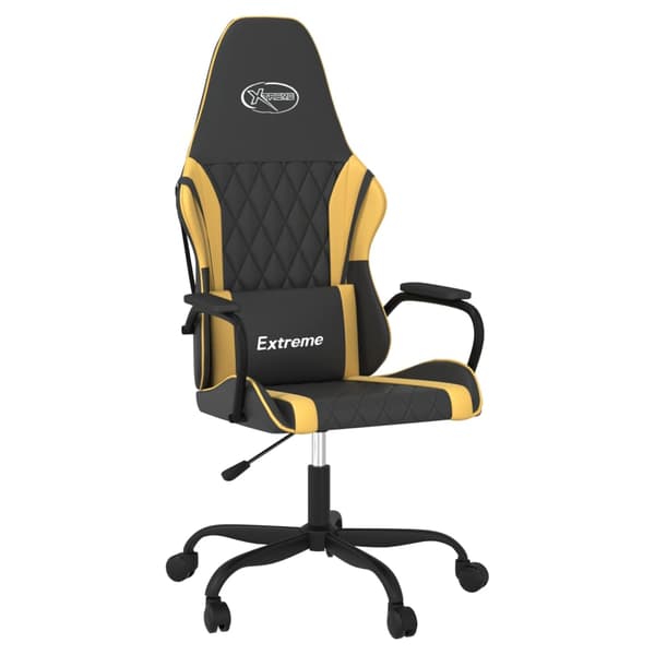 vidaXL gamingstol, sort og guld, kunstlæder