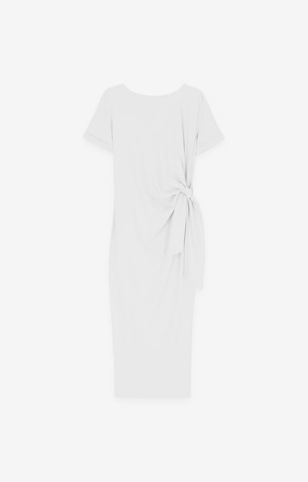 Asymmetrisk midikjole med bindebånd XS