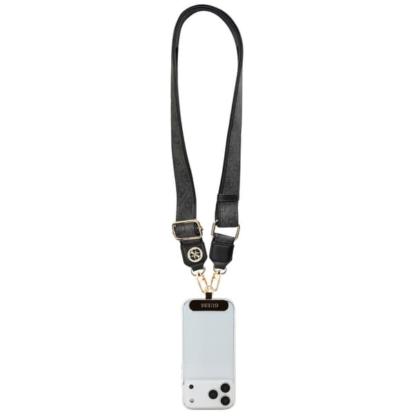 Guess Universal CBDY 4G Tether Patch Strass Metal Logo Musta Avaimenperä