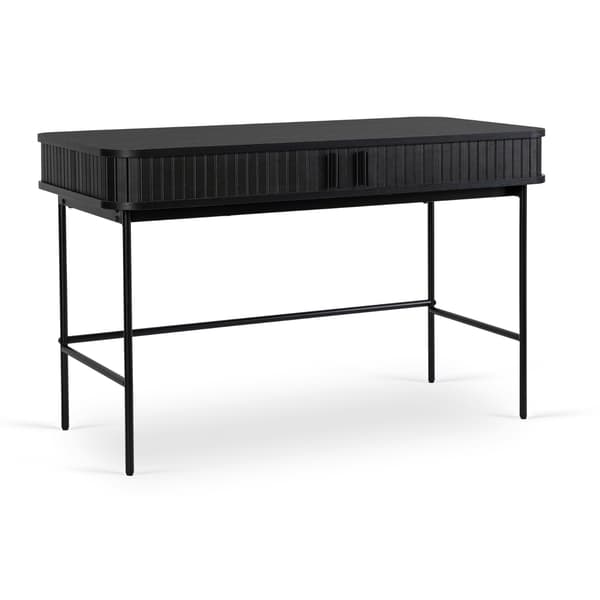 TRISH Udtrækkeligt Skrivebord 120 cm Sort Rillet Moderne Loft