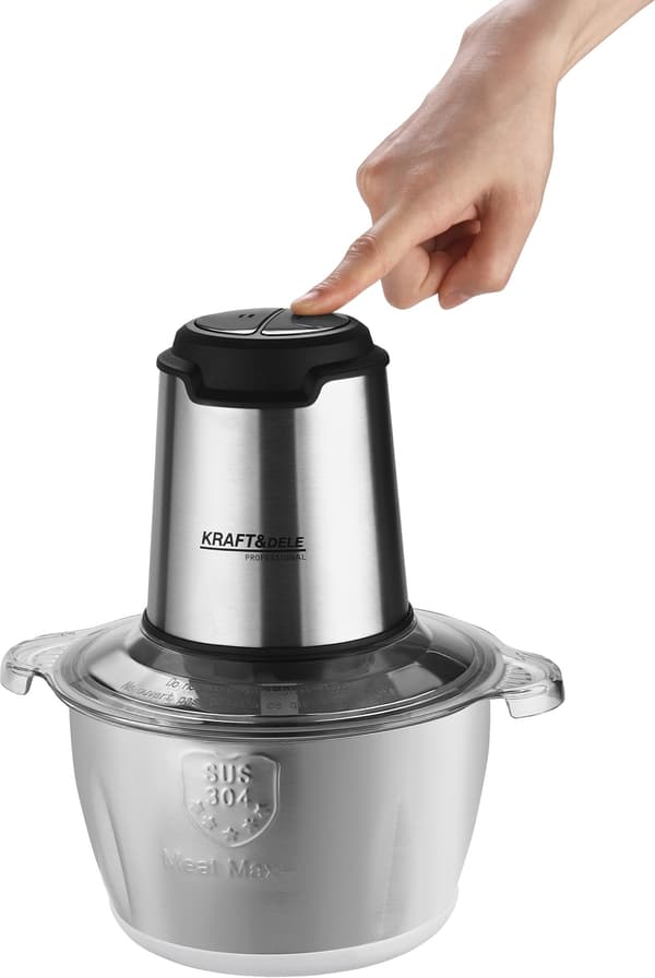 Elektrisk kött-/grönsakshackare med stålskål 2L KD4121