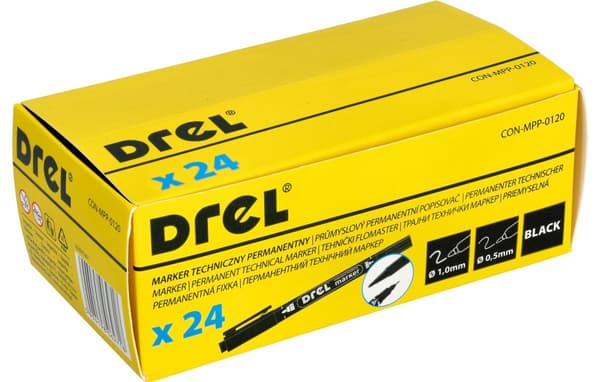 Permanent tusch, sort, dobbeltsidet, 0,5 - 1,0 mm