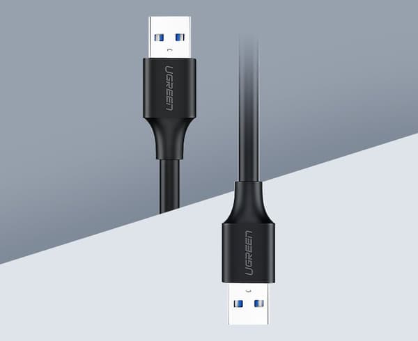 USB 2.0 hankabel 0,5m sort