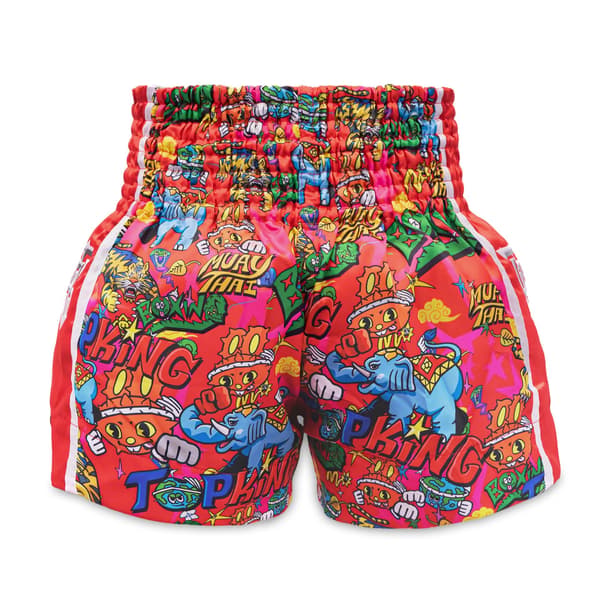 Muay Thai Top King X Puck Bokseshorts Rød S