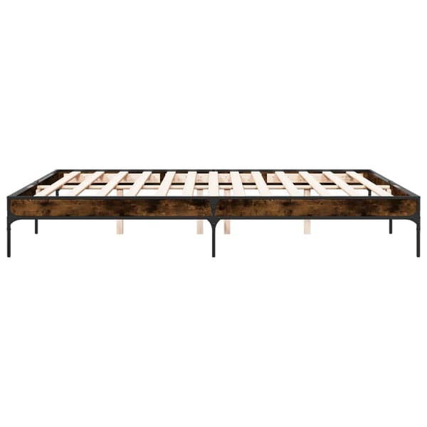 vidaXL sengestel i røget egetræ 200x200 cm