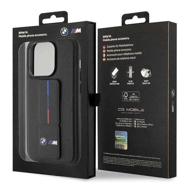 BMW Grip Hot Stamp-cover til iPhone 15 Pro Max, sort