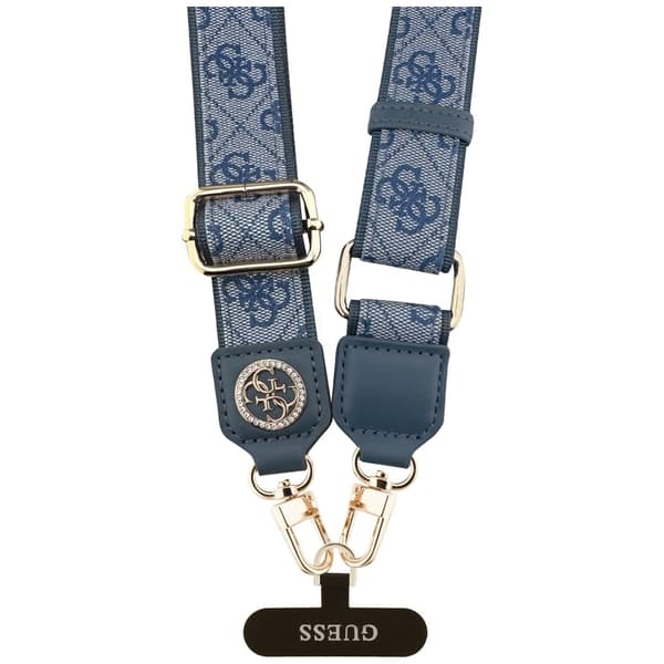 Guess Universal CBDY 4G Tether Patch med strass-metallogo, blåt nøglebånd