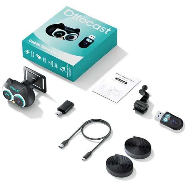 Ottocast CA520-T Kabinepleje CarPlay Biladapter Sort