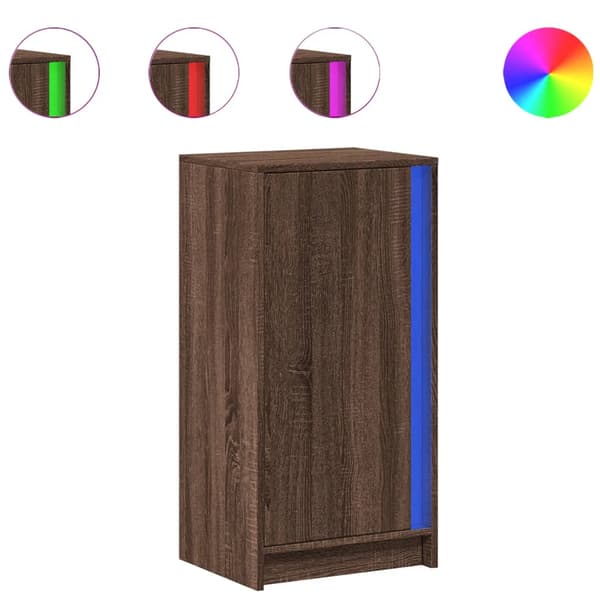 vidaXL LED-skab brunt egetræ 42,5x34x85 cm