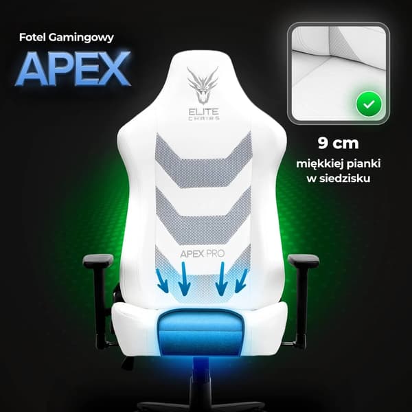 APEX Vit Modern Snurrstol Gaming