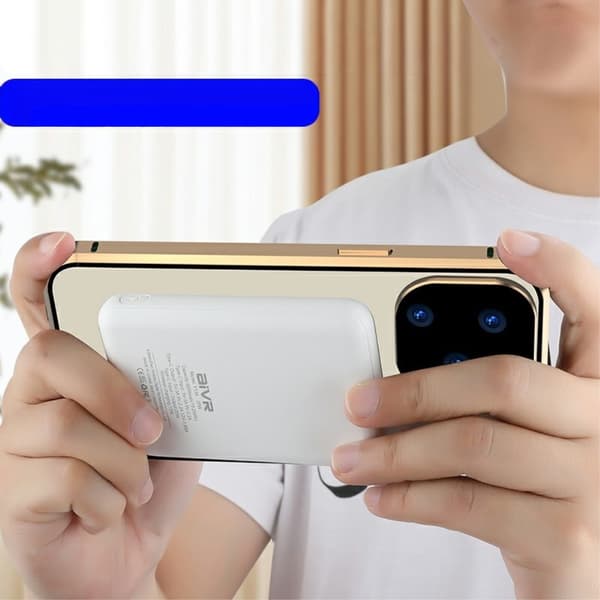 Magnetisk dobbeltglas MagSafe-cover til iPhone 15 Plus, guld