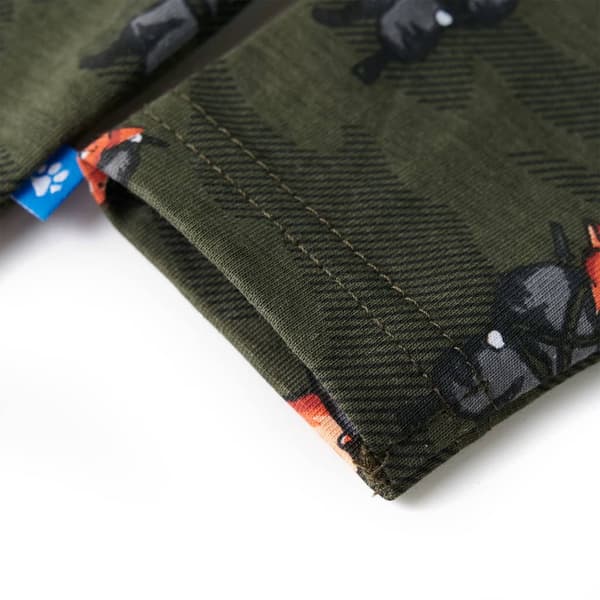 Barnpyjamas med lång ärm, khaki, 128