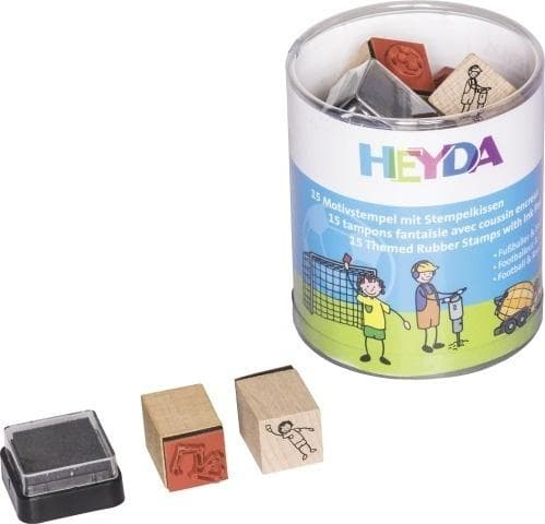 Set med 15 stämplar med byggblock