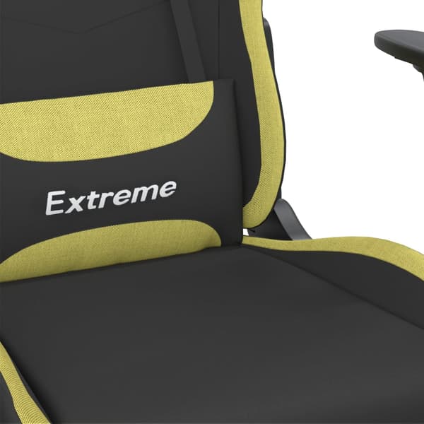 vidaXL gamingstol, sort og lysegrøn, stof