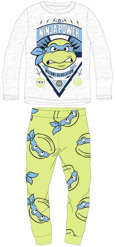 POJKPYJAMAS, bomull, långärmad, NINJA TURTLES, grå 128 D011D