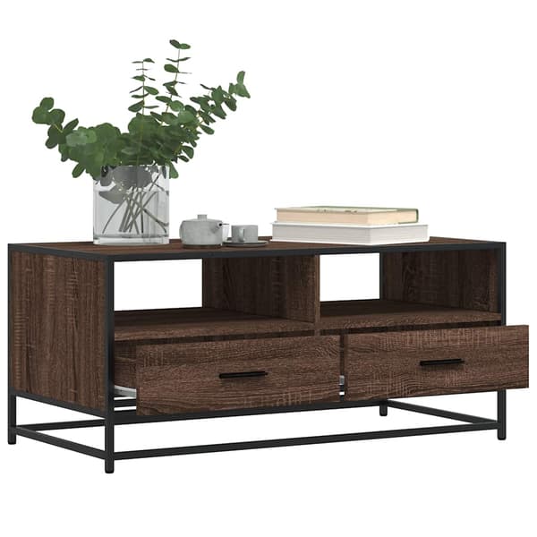 vidaXL sofabord brunt egetræ 100x50x45 cm
