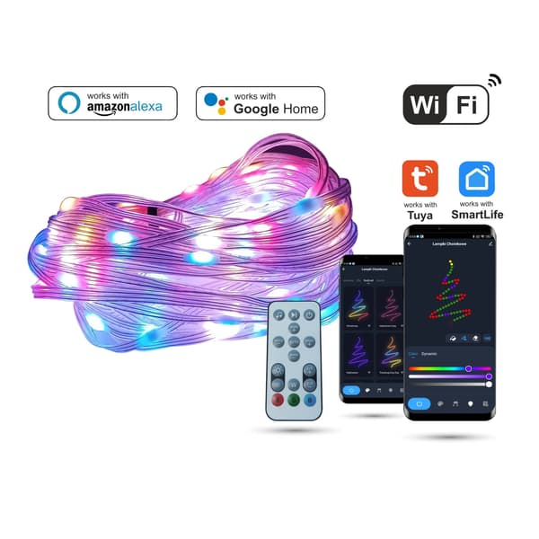 WiFi LED julelys 10m Tuya Musik