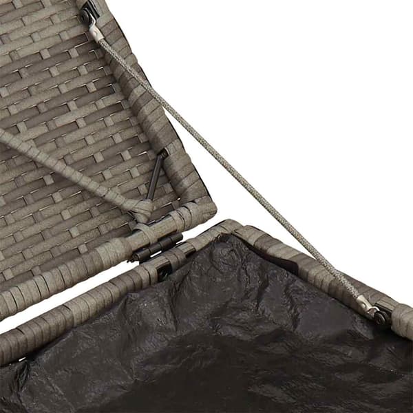 vidaXL Trädgårdspallar med kuddar 2 st grå polyrattan