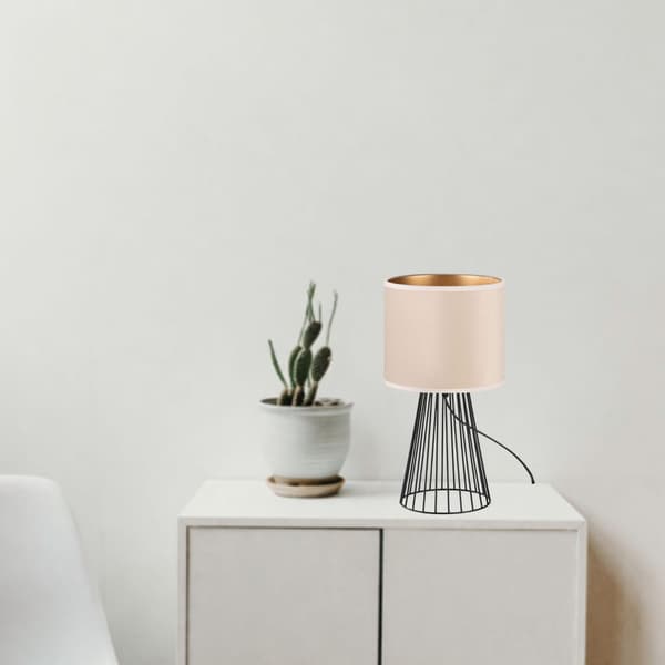 Tornado ASBG lampe, beige og guld fløjl