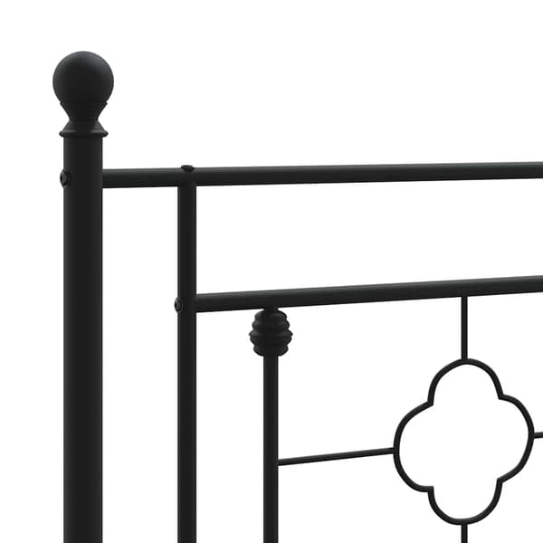 vidaXL metalsengegavl, sort, 193 cm