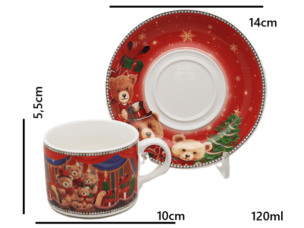 En kopp med nallar + fat - perfekt som present, jul