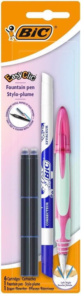 Easy Clic-penna + refill + BIC-suddgummi
