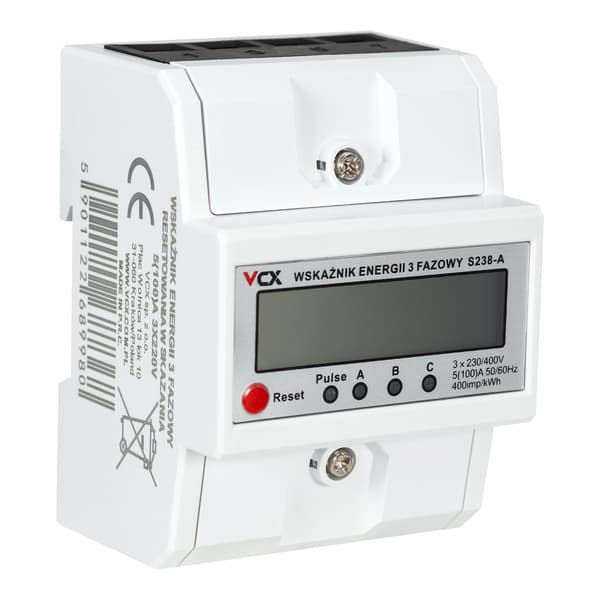 Trefaset elmåler 3F 230V 100A VCX