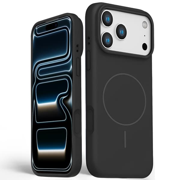 Silikone-etui til iPhone 17 Pro - MagSafe-kompatibel, stødsikker, sort