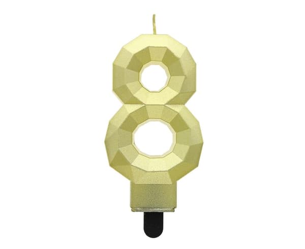 Stearinlys Nummer 8 Diamant 7,6 cm