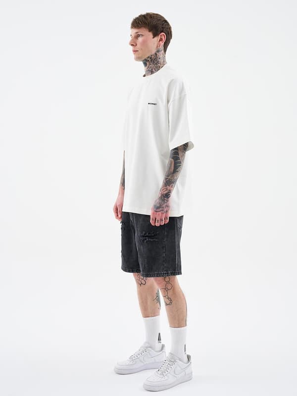 MyStars Sorte Basic Herre Mørkegrå Slitte Denimshorts 29