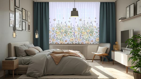 Gardin på tapetryk 807