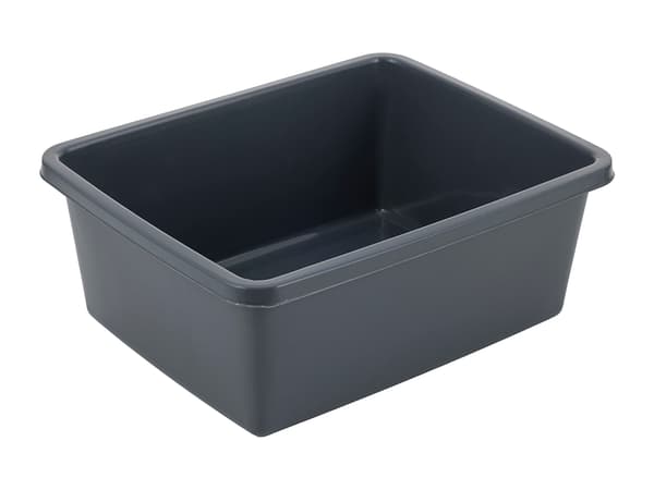 REKTANGULÆR PLASTSKÅL 37X30CM 11L MØRKEGÅ -BEN